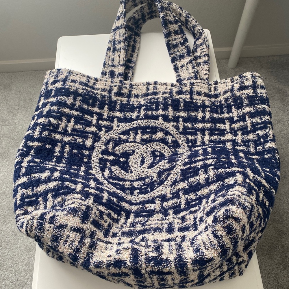 Authenticate Chanel Beach Tote 3 piece set